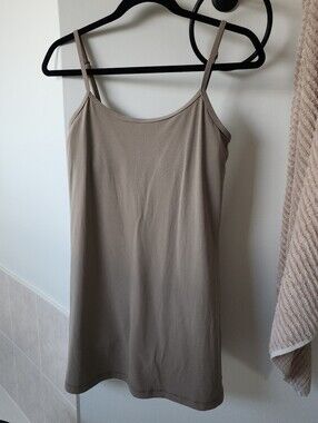 Aritzia TNA Golden Butter Essential Cami Sports Dress Medium , Brown With Shorts